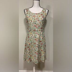 Woolrich Sleeveless Blouson Dress Floral Size M Vintage Above Knee Boat Neckline